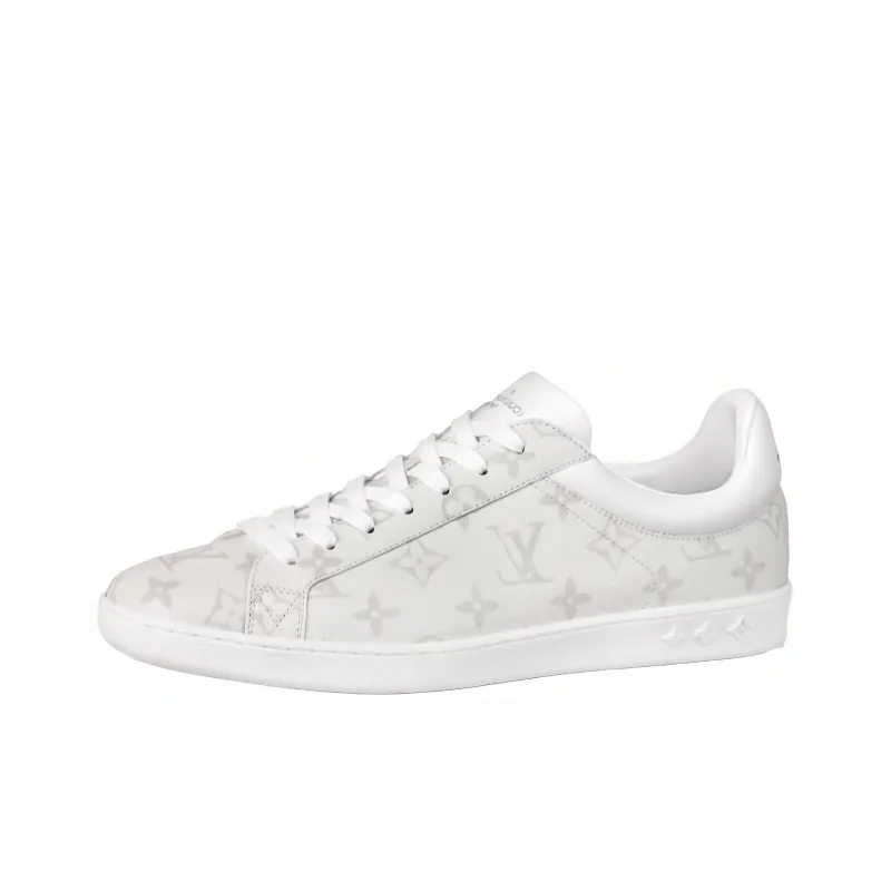LOUIS VUITTON Luxembourg Low Top Stylish Skateboarding Shoes Men's Gray White-0