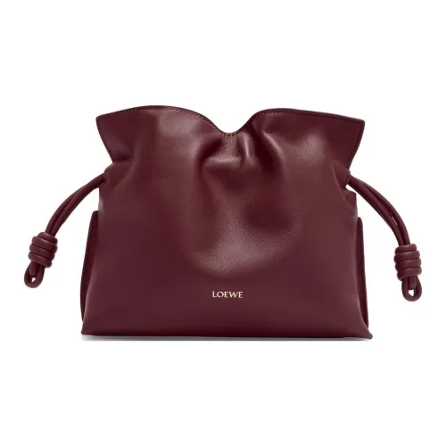 LOEWE Napa Calf Leather Handheld Crossbody Bag Mini Women's Dark Burgundy