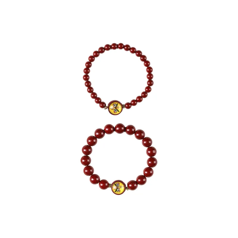 Ryukyu Cinnabar Jade Bracelets Unisex-3