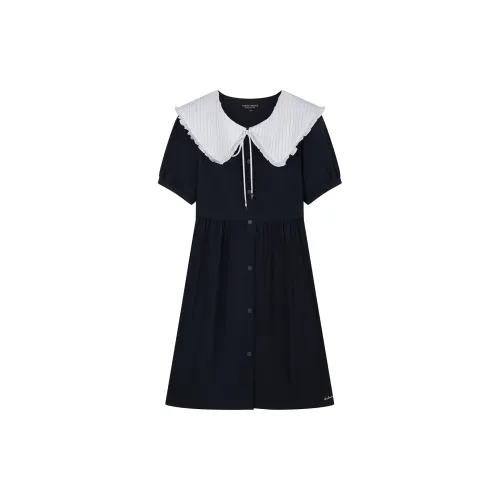 Teenie Weenie Short-Sleeved Dresses Women's Navy Blue