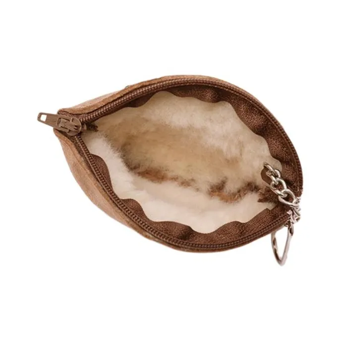 UGG Sheepskin Coin Purse Unisex Chestnut-5