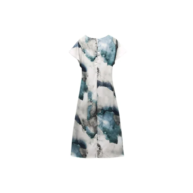 ZARA Short-Sleeved Dresses Women's Green-1