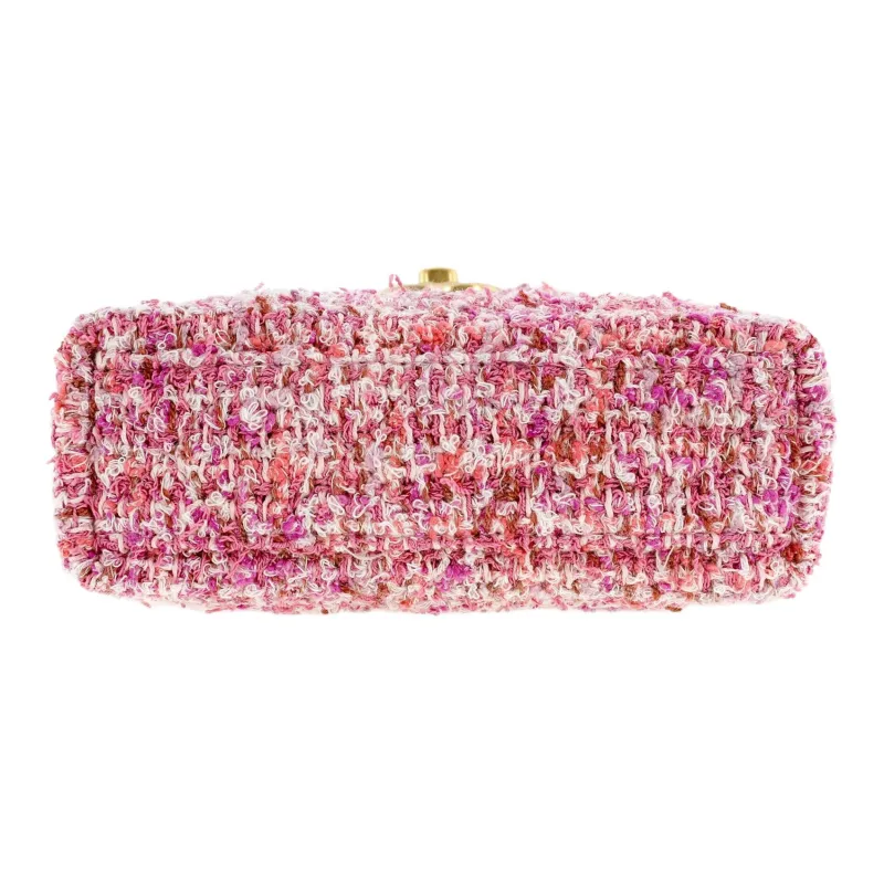 CHANEL Leather Kelly Bag, Handheld One Shoulder Handbag Extra Mini Women's Pink & White-3