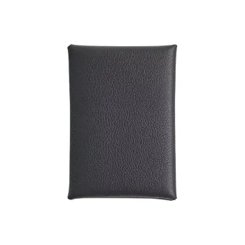 HERMES Calvi Duo Evercolor Leather Wallets Card Holders Women's Dusty Gray