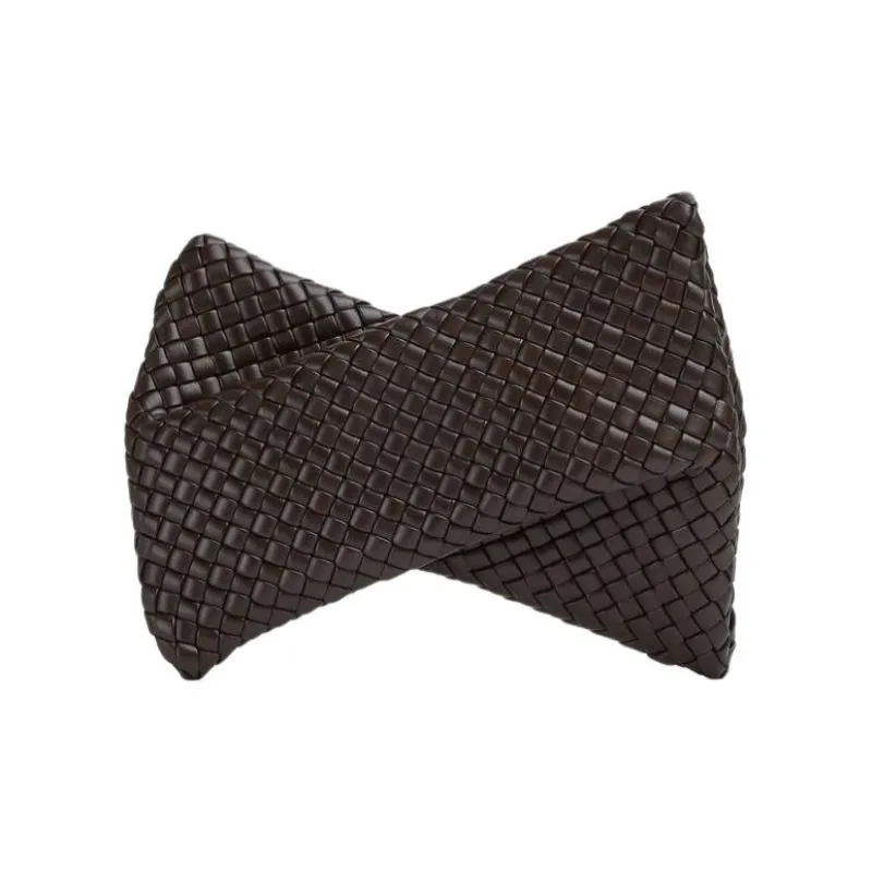 Bottega Veneta Lambskin Clutch Women's Dark Brown-0