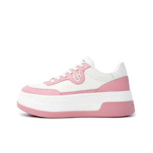 Ann Andelman Skateboard Shoes Women's Low-Top White/Light Pink