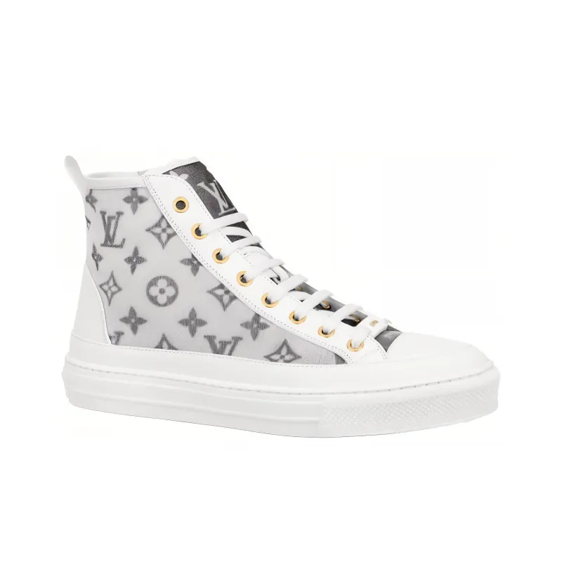 LOUIS VUITTON Stellar Ankle Sneakers 'White Grey' Women's-1