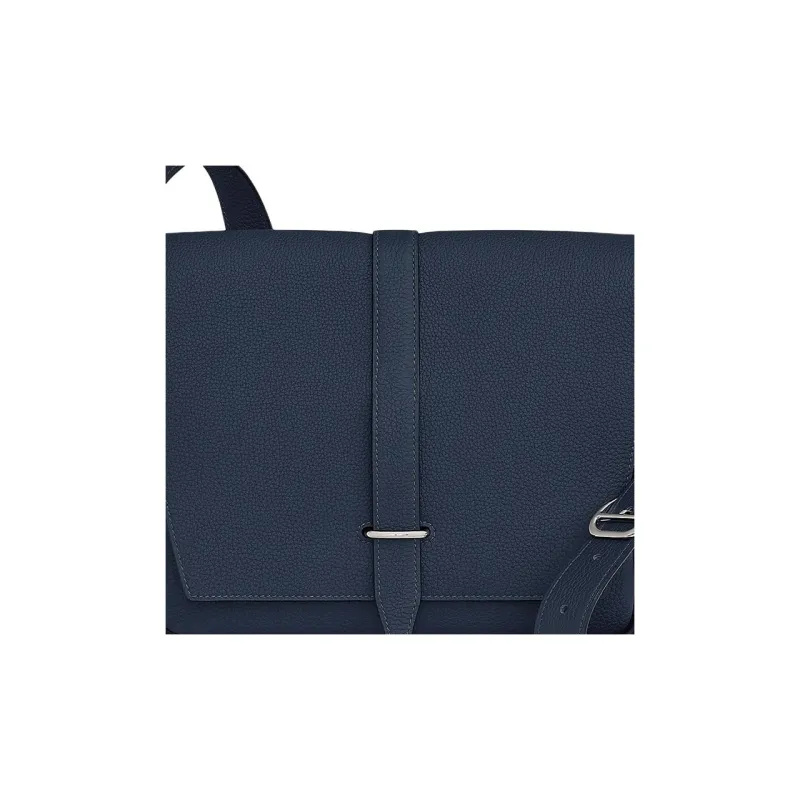 HERMES Steve Light Junior Togo Calfskin Messenger Bag Shoulder Bag Crossbody Bag Men's 7U Navy Navy-4