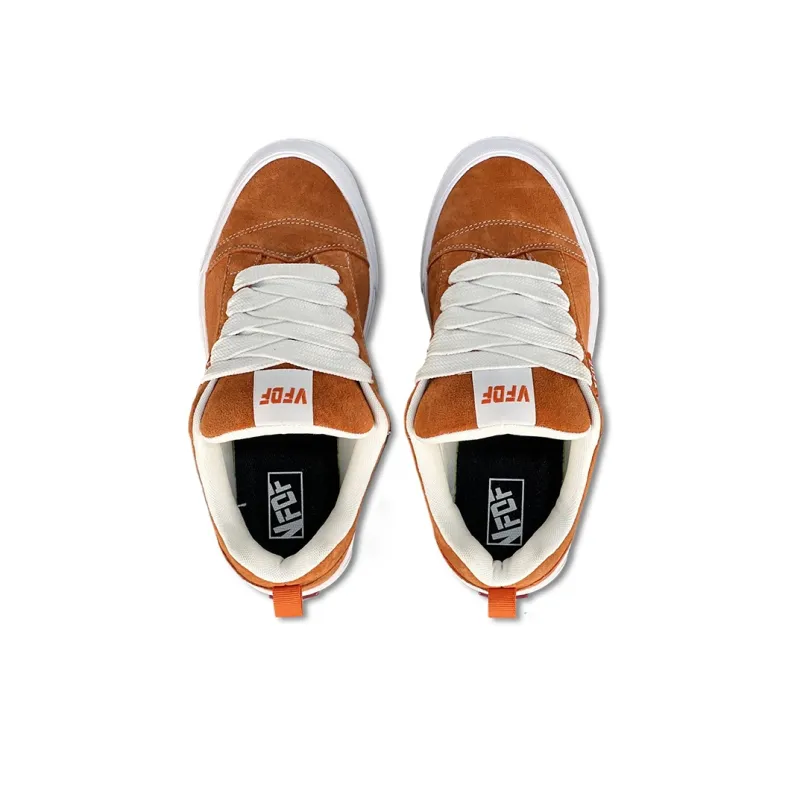 VFDF Puffy Shoes Low Top Skateboard Shoes Unisex Dirty Orange-3