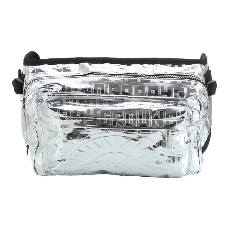 SPRAYGROUND PU Crossbody Bag, Sling Bag, Fanny Pack Small Size Unisex Gray-0