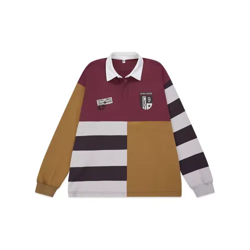 Crying Center Polo Shirts Unisex Vintage Patchwork Stripes