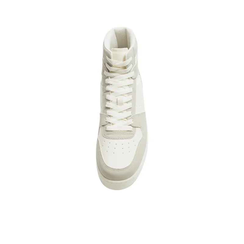 ZARA High-Top Skateboard Shoes Men's White Gray-3