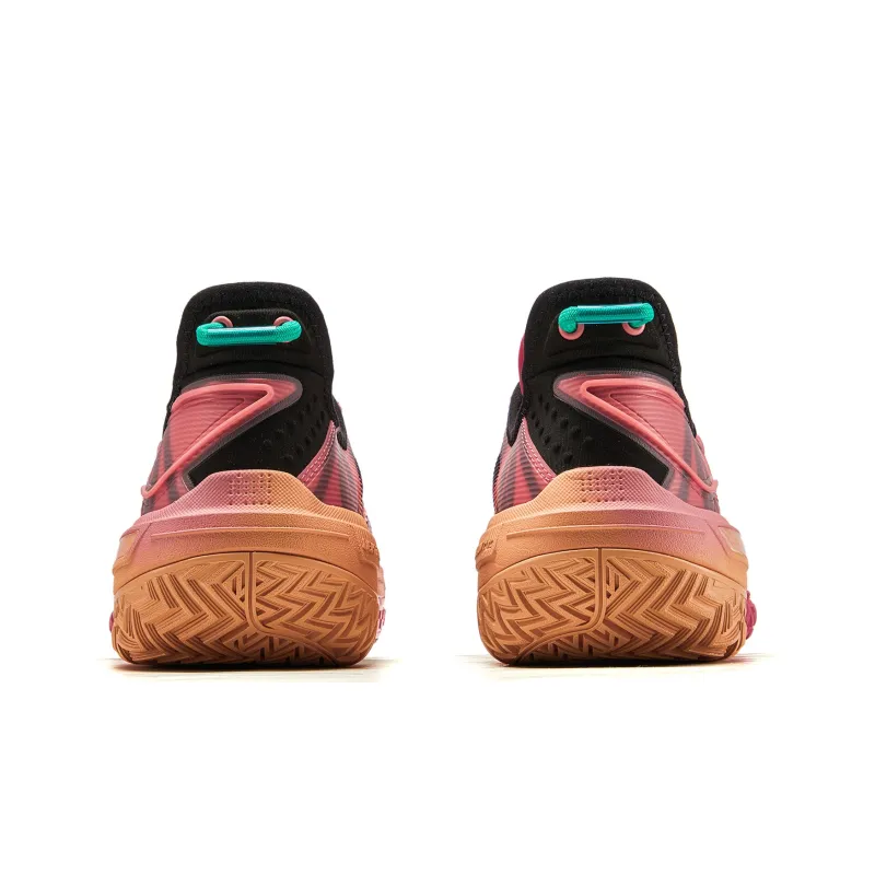 LiNing Jie Ao Metamorphosis Cushioned Anti Slip And Wear Resistant Lightweight Low Top Basketball Shoes Men's Pink-5