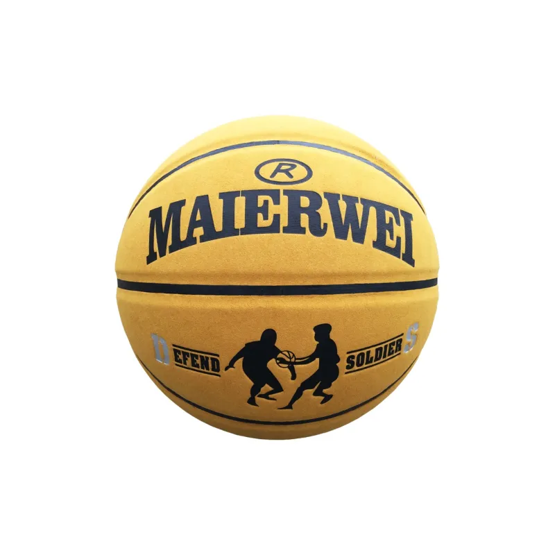 Melway Microfiber Leather Basketball Yellow Brown Size 7 Training Unisex-0