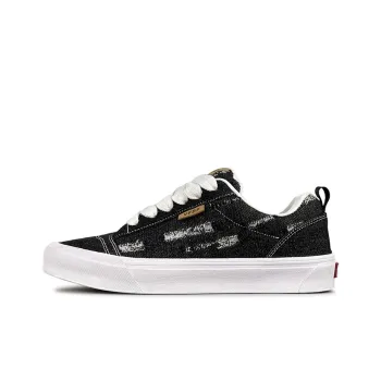 VFDF Puffy Shoes Lightweight Wear Resistant And Slip Resistant Low Top Skateboard Shoes Unisex Black