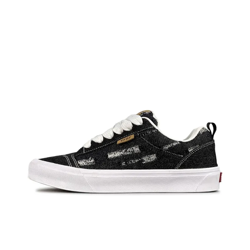 VFDF Puffy Shoes Lightweight Wear Resistant And Slip Resistant Low Top Skateboard Shoes Unisex Black-0