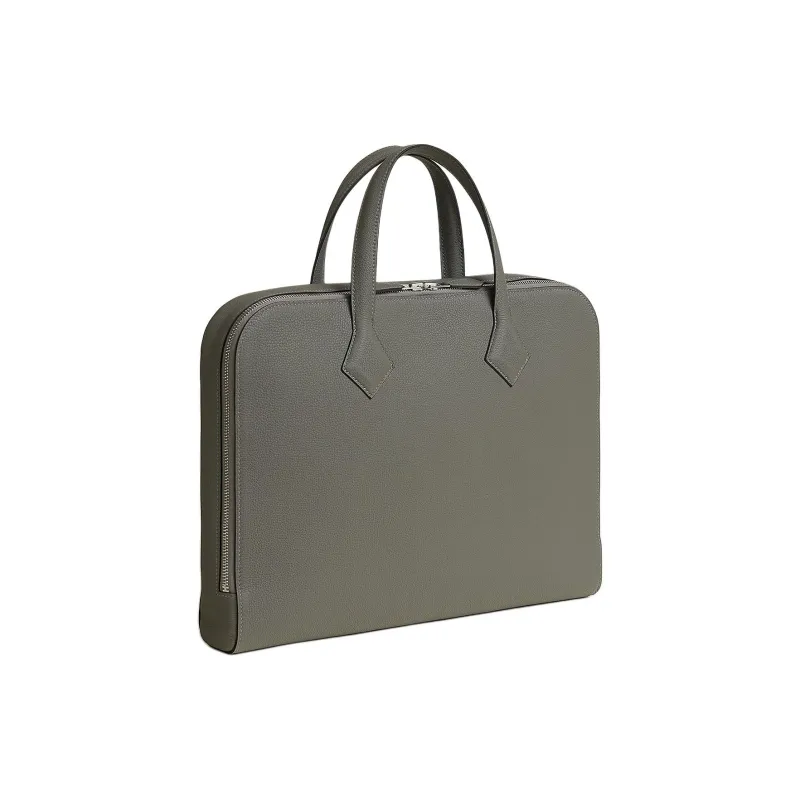 HERMES Victoria Light Togo Calfskin Business Bag Briefcase Handbag Men's 0L Grismeyer Cumulus Gray-2