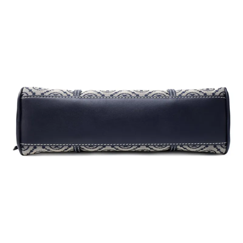 TORY BURCH T Monogram Leather Trim Square Bag Handbag, Shoulder Bag Women's Marine Blue-3