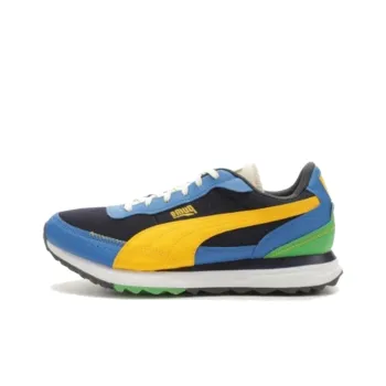 PUMA Road Rider Lth Navy Yellow Sizzle