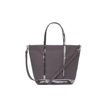 Vanessa Bruno Cotton Tote Bag, Shopping Bag, Shoulder Bag, Crossbody Bag, Handbag Small Size Women's Dark Gray