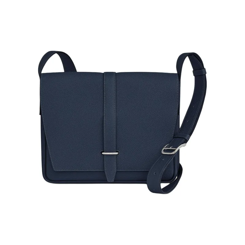 HERMES Steve Light Junior Togo Calfskin Messenger Bag Shoulder Bag Crossbody Bag Men's 7U Navy Navy-0