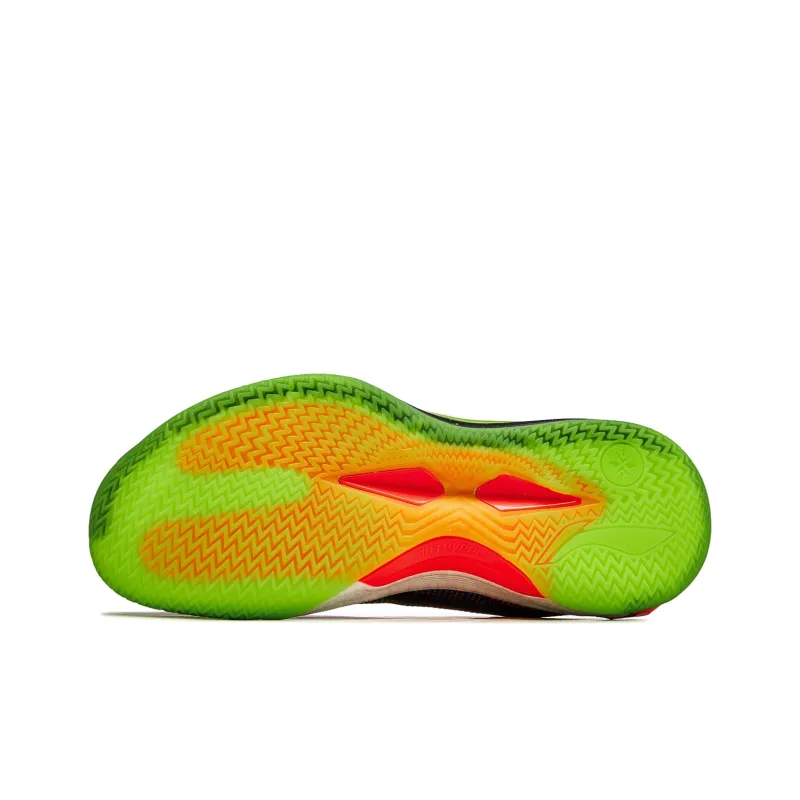 LINING Blade 4V2 Basketball Shoes Men Low Top Fluorescent Bright Grass Green/Neon Fruit Red-6