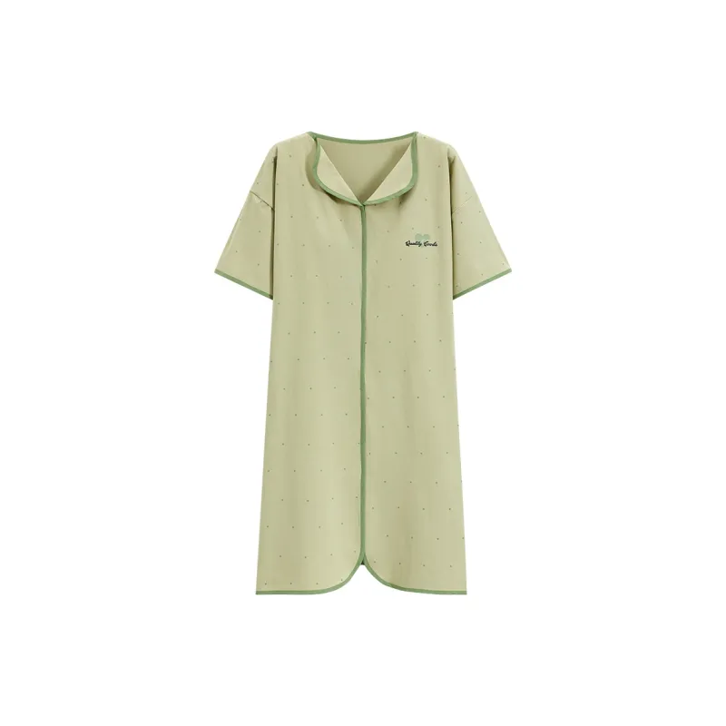 Mulong Family Nightgown Women's Yellow Green-0