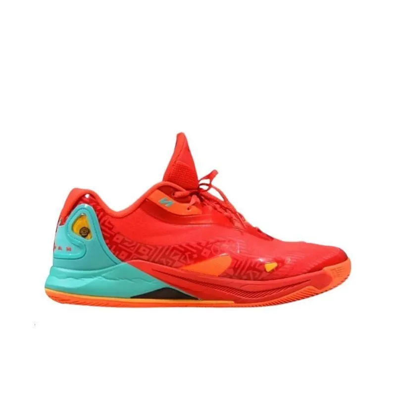 New Balance Kawhi 4 PE Wear-Resistant Low-Top Basketball Shoes Men's Red Orange Blue-1