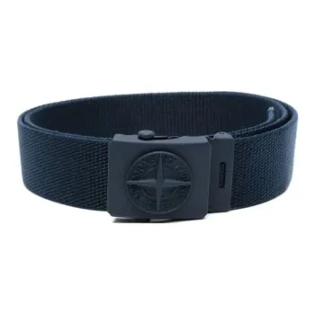 STONE ISLAND Logo Plaque Interwoven Buckle Belt