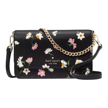Kate Spade Saffiano PVC Shoulder Bag Crossbody Bag Small Size Women's Black Multicolor