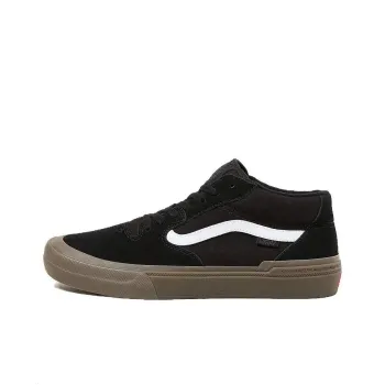 Vans Bmx Style 114 Slip-Resistant Cushioning Mid-Top Skateboard Shoes Unisex Black White
