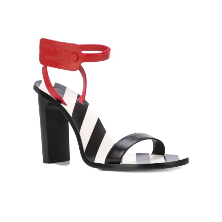OFF WHITE Strap Sandals Women's Black White Red-1