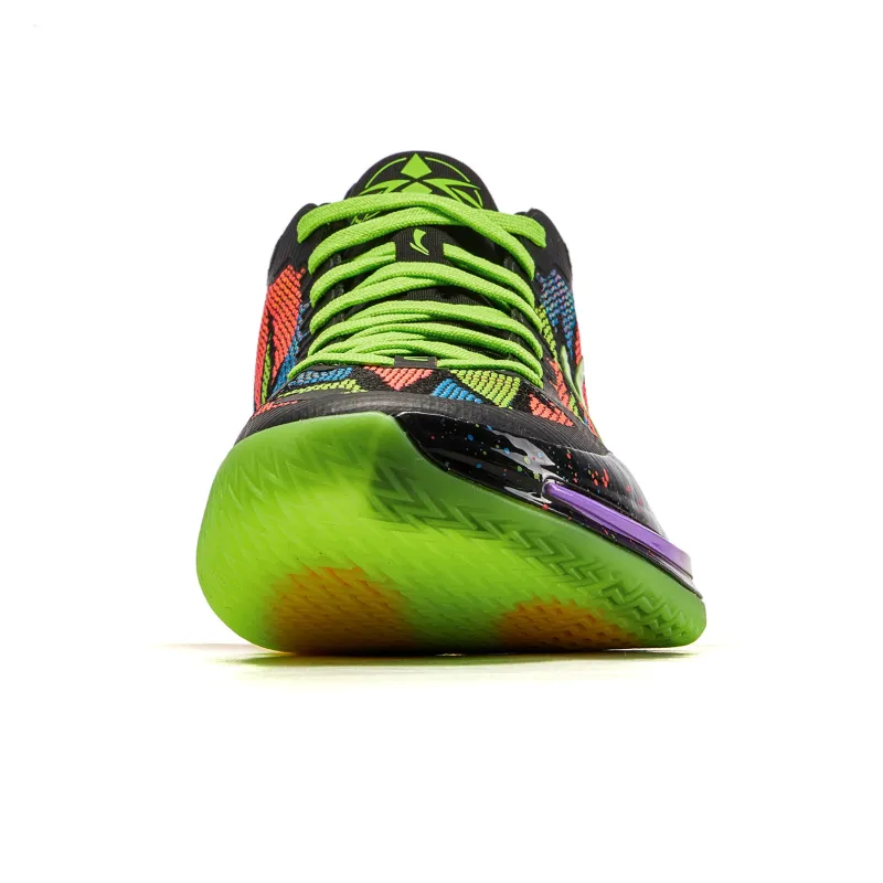 LINING Blade 4V2 Basketball Shoes Men Low Top Fluorescent Bright Grass Green/Neon Fruit Red-4