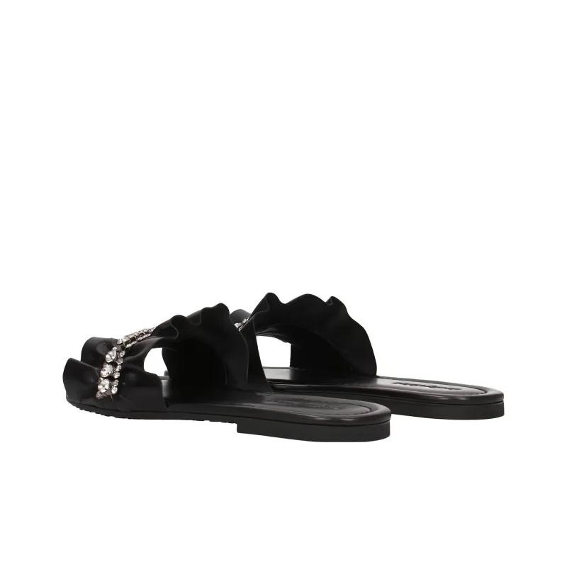 See By Chloe Rubber Sole Slip Resistant Slide Slippers Women's Black-4