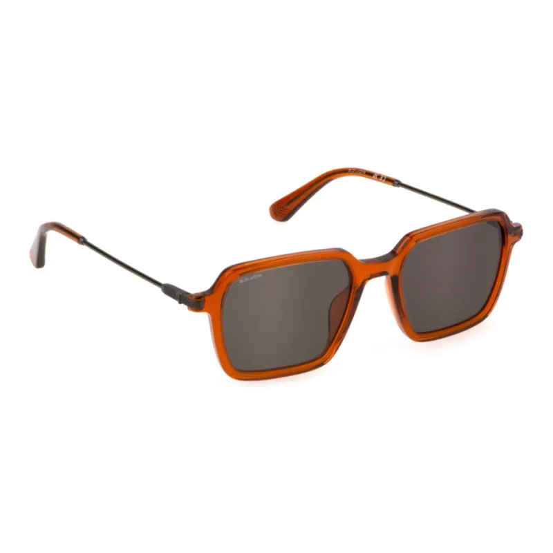 Police Acetate Irregular Shape Sunglasses Unisex Orange-1