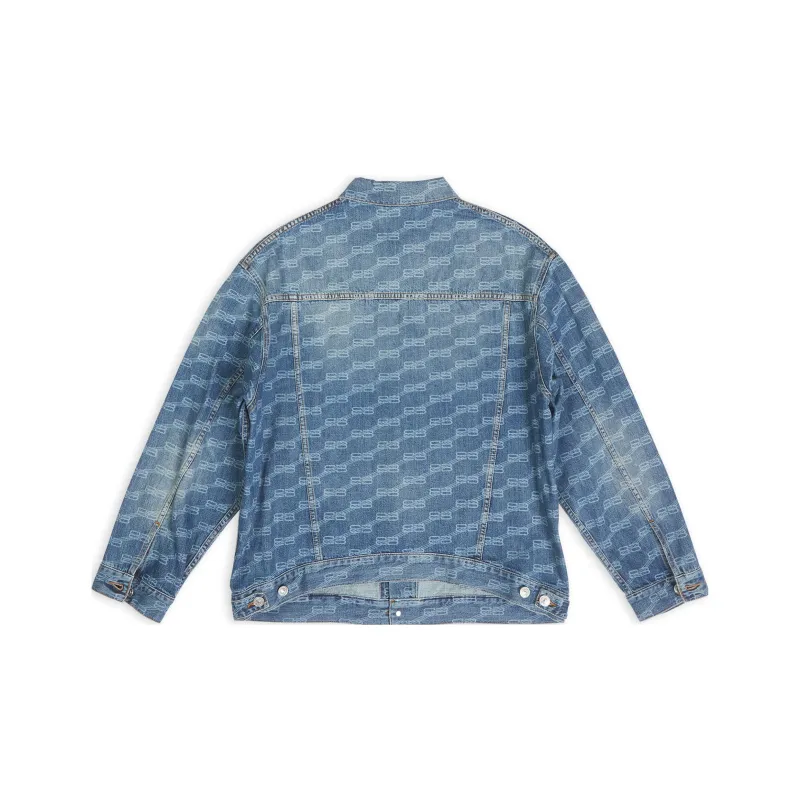 Balenciaga FW22 Denim Jacket Unisex Fitted Style Blue-1