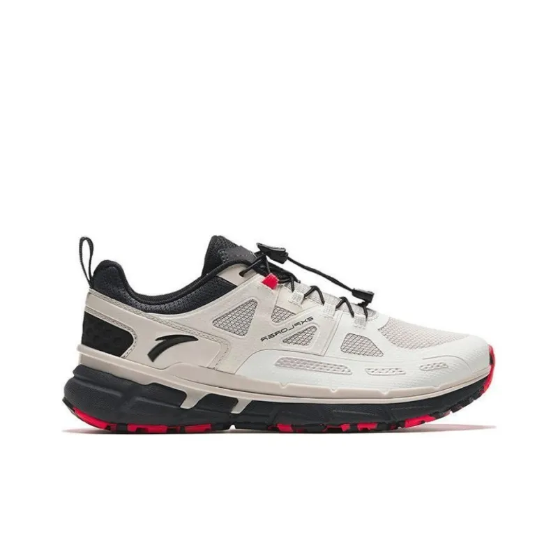 Anta Leapling Durable Breathable Low Top Running Shoes Men's White Black-1