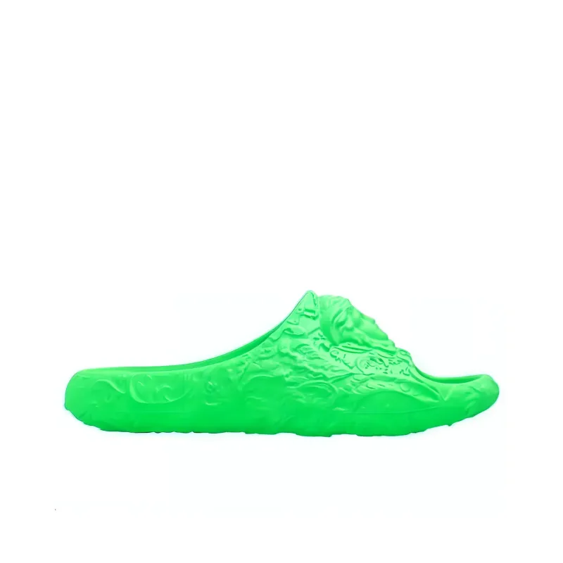 VERSACE Molded Barocco Pool Slide Lime-1