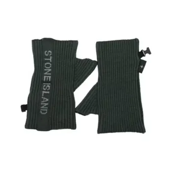 STONE ISLAND Polyurethane Knit Gloves Men's Green