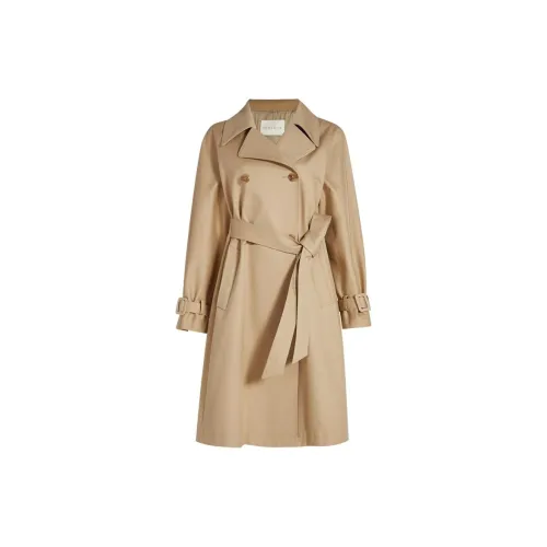 DESIGNICE Trench Coats Women's Champagne