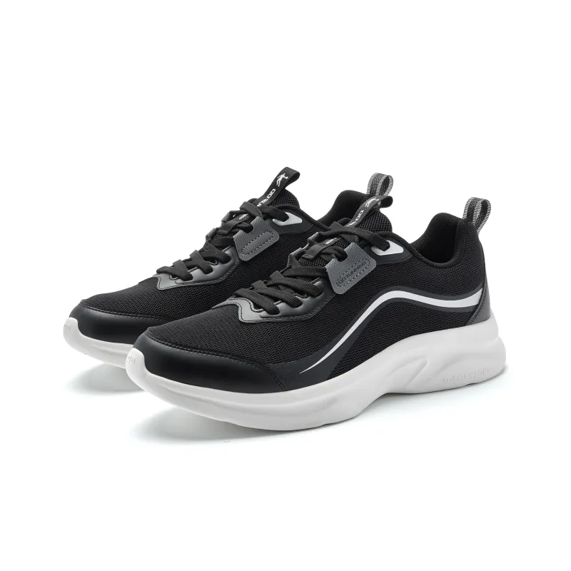 QIAODAN Cushioned Slip Resistant Rebound Low Top Running Shoes Men's Black Silver-2