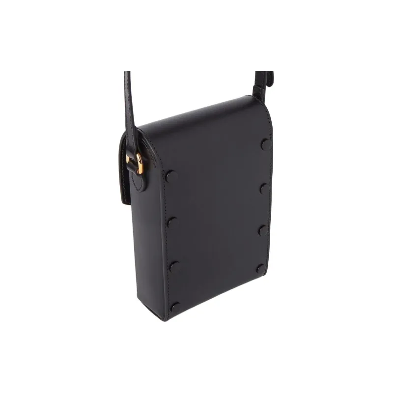 GUCCI Leather Cell Phone Pouch, Cigarette Case, Bag, Shoulder Bag, Crossbody Bag Mini Men's Black-3