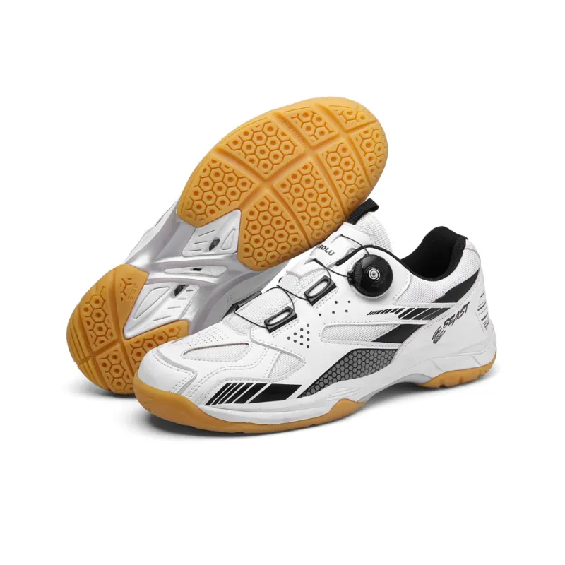 TABOLU Badminton Shoes Unisex Low Top White/Yellow-3