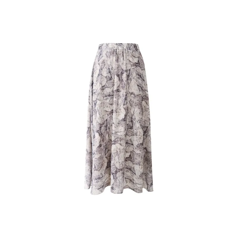 YALIDA Casual Long Skirts Women's Gray-1
