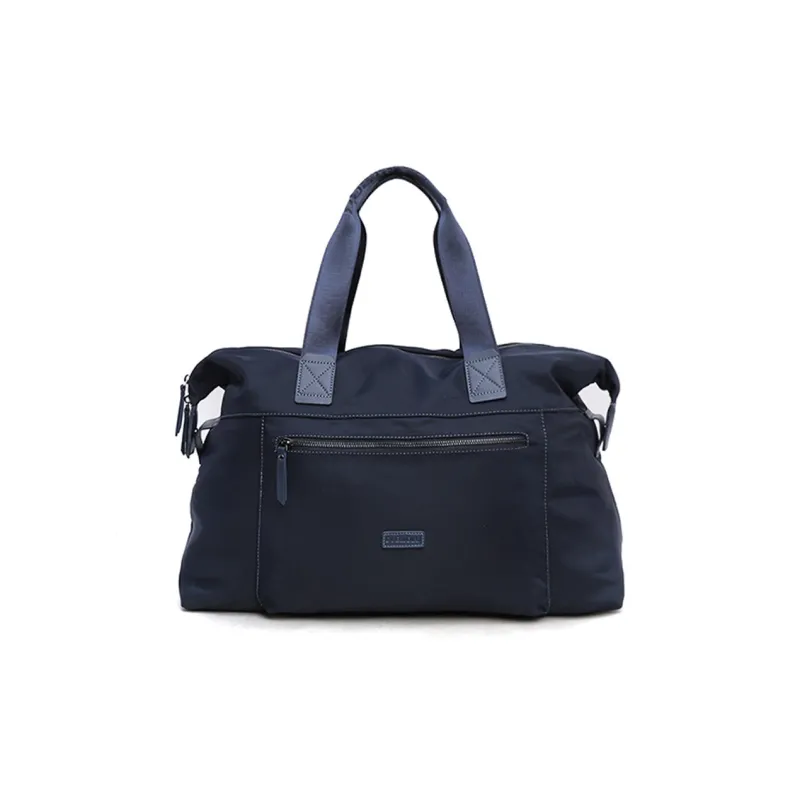 Dubaolu Fabric Bonded Microfiber Synthetic Leather Travel Bag Regular Unisex Black/Blue-1