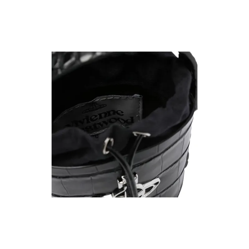 Vivienne Westwood DAISY Calfskin Bucket Bag, Shoulder Bag, Crossbody Bag, Handbag Mini Women's Black-2