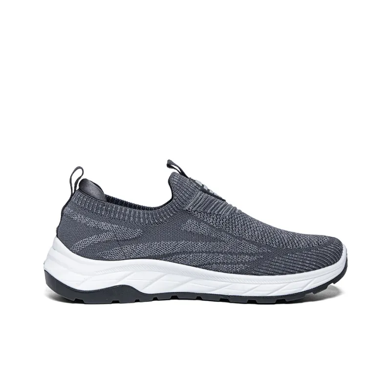 Warrior Soft Sole Elderly Shoes Lightweight And Breathable Low Top Casual Shoes Men's Gray-1