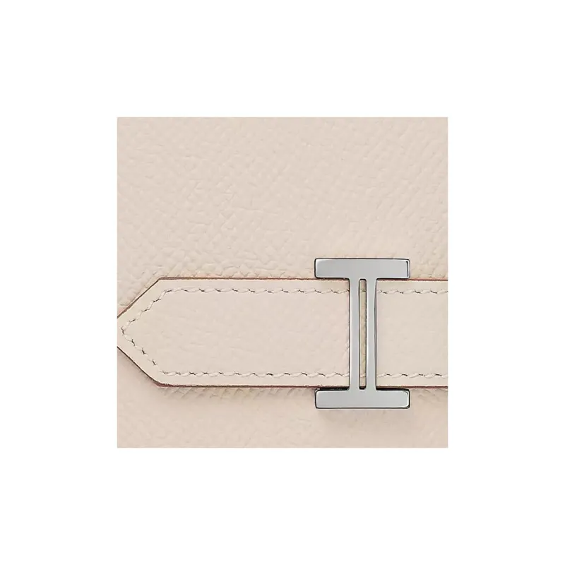 HERMES Bearn Epsom Calfskin Wallet Mini Women's 10 Craie Milkshake White-2