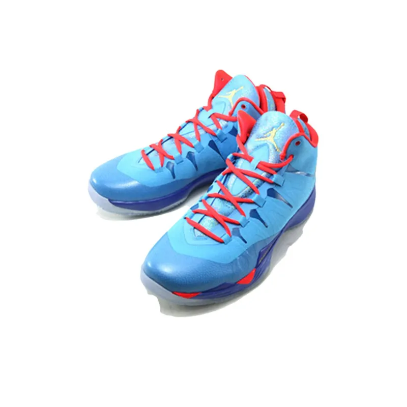 Jordan Super Fly 2 Cushioned Slip-Resistant Mid-Top Basketball Shoes Unisex Blue-2