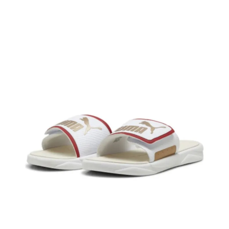 PUMA Royalcat Comfort Slides 'White Red Gold'-2
